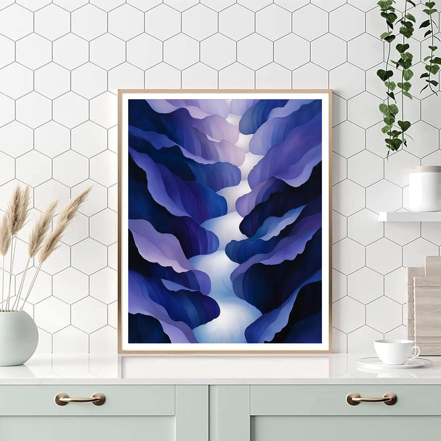 Georgia Okeeffe Inspired Violet Canyon Of Layered Petals Paint by numbers kits