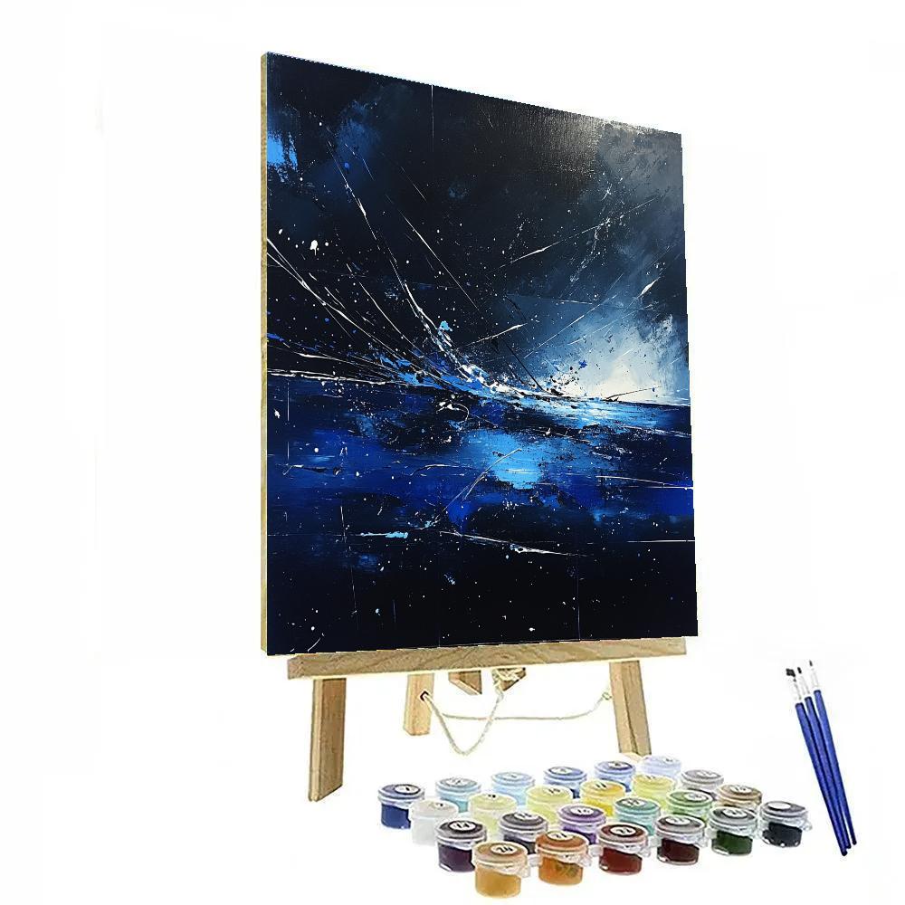 Jackson Pollock Inspired Nocturnal Tempest Veil paint by number