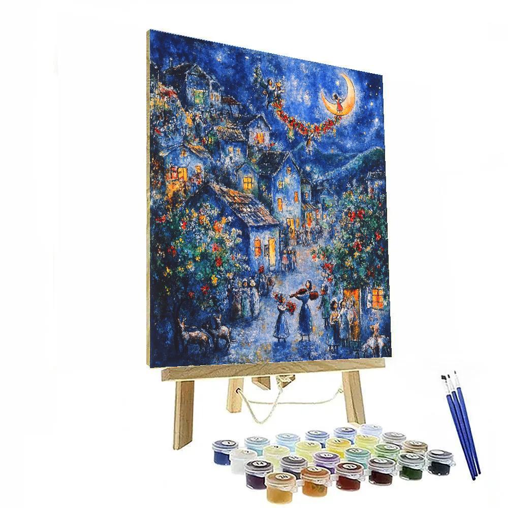 Chagall Inspired Floating Village Festival Painting by numbers kit