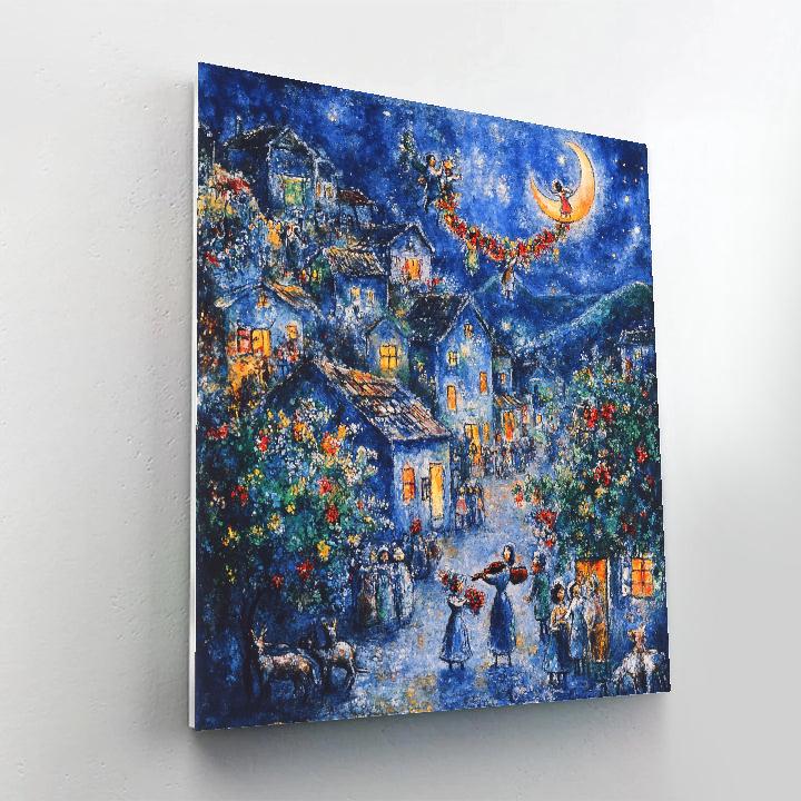 Chagall Inspired Floating Village Festival Painting by numbers kit