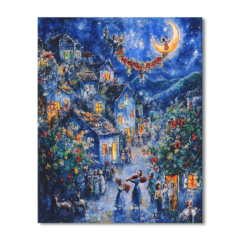 Chagall Inspired Floating Village Festival Painting by numbers kit