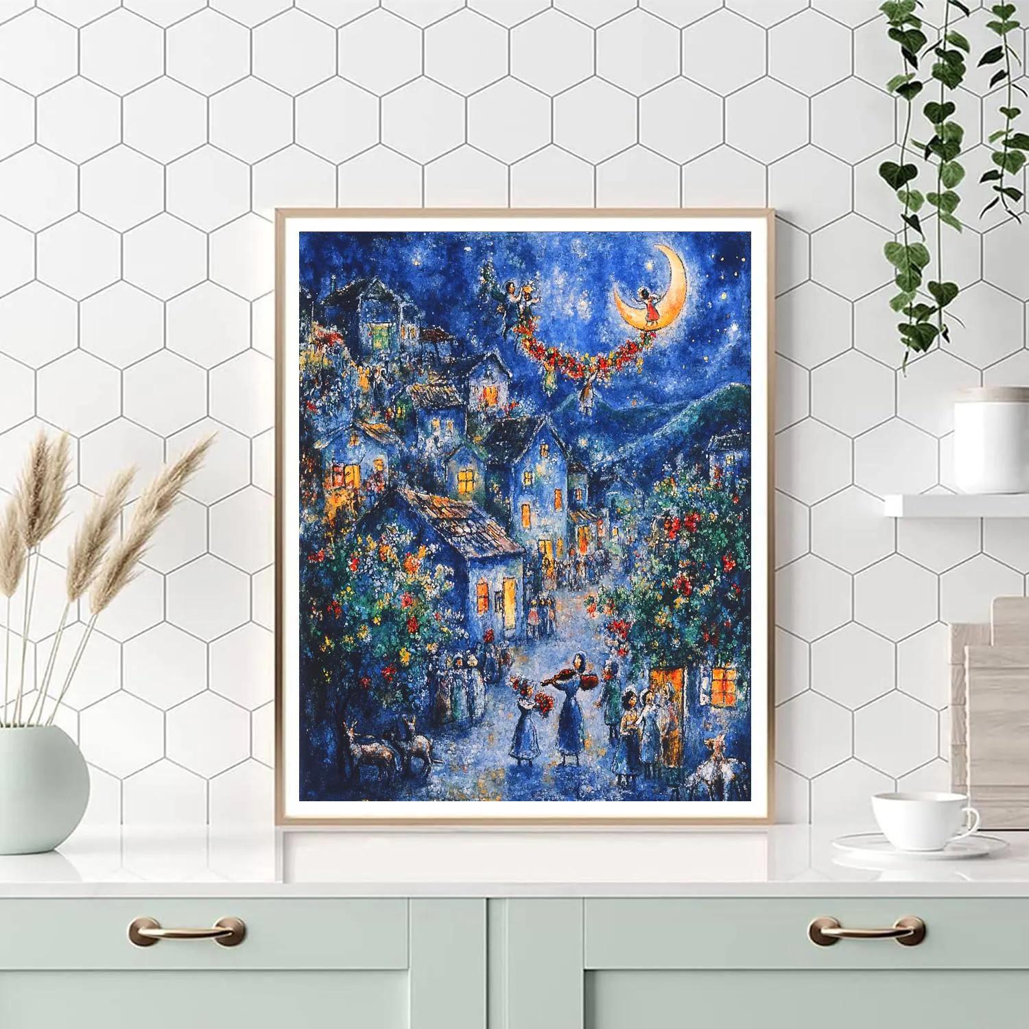 Chagall Inspired Floating Village Festival Painting by numbers kit