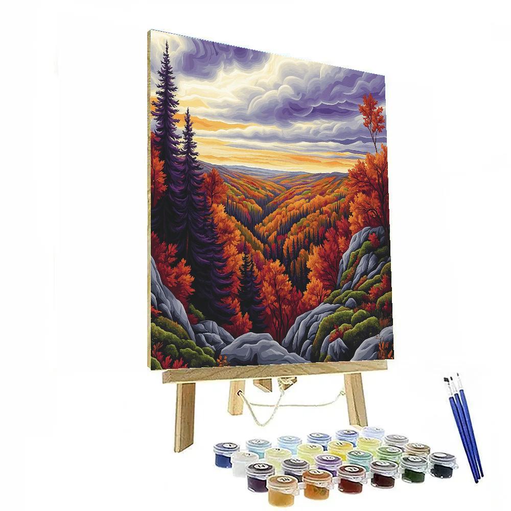 J. E. H. MacDonald Inspired Flaming Algoma Ravine In Autumn Paint by numbers kits