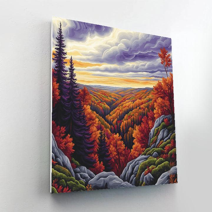 J. E. H. MacDonald Inspired Flaming Algoma Ravine In Autumn Paint by numbers kits