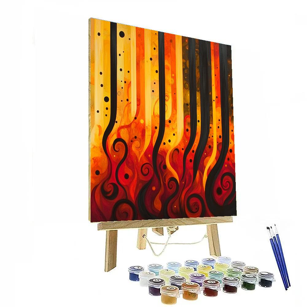 Jackson Pollock Inspired Ember Garden Rising Numbered painting kits