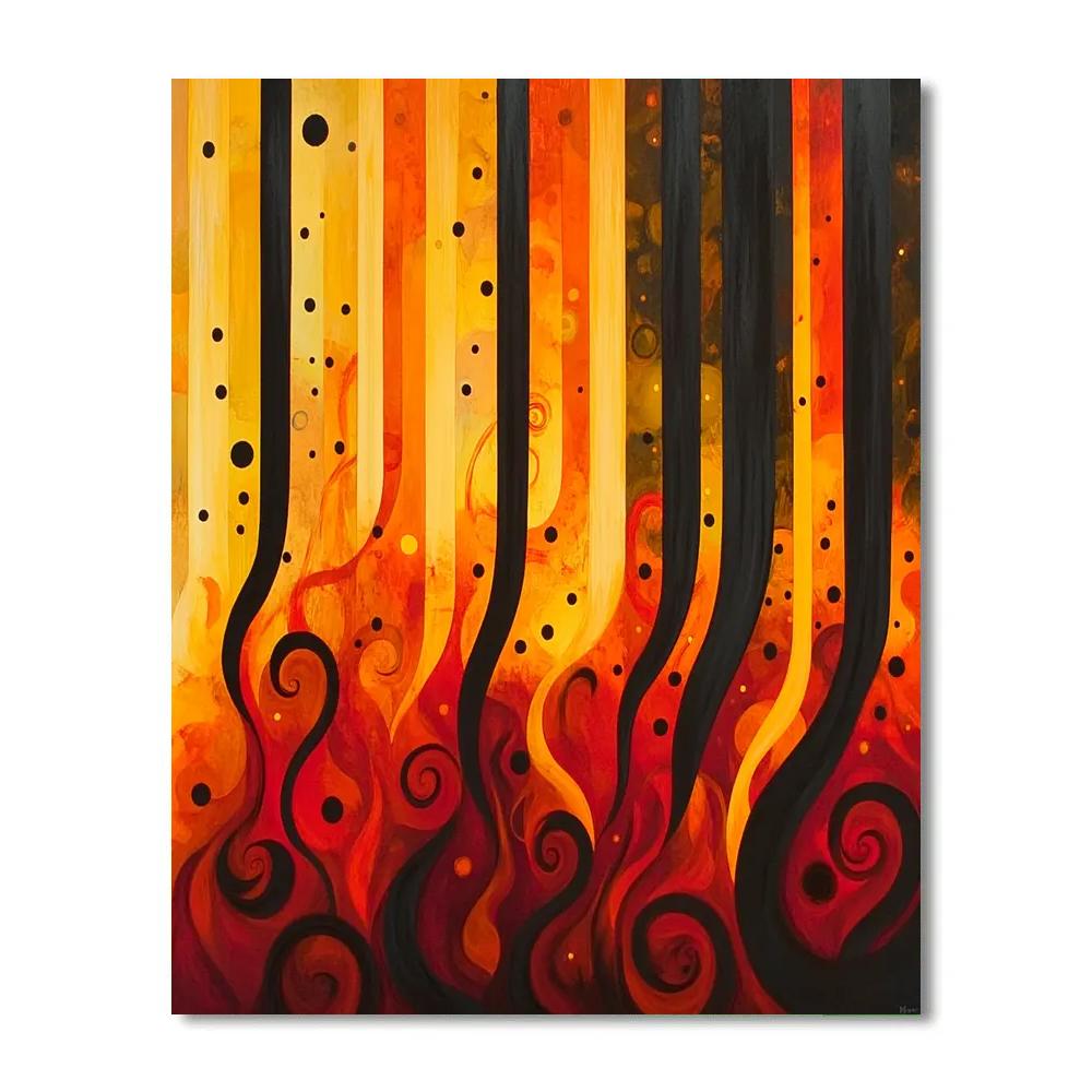 Jackson Pollock Inspired Ember Garden Rising Numbered painting kits