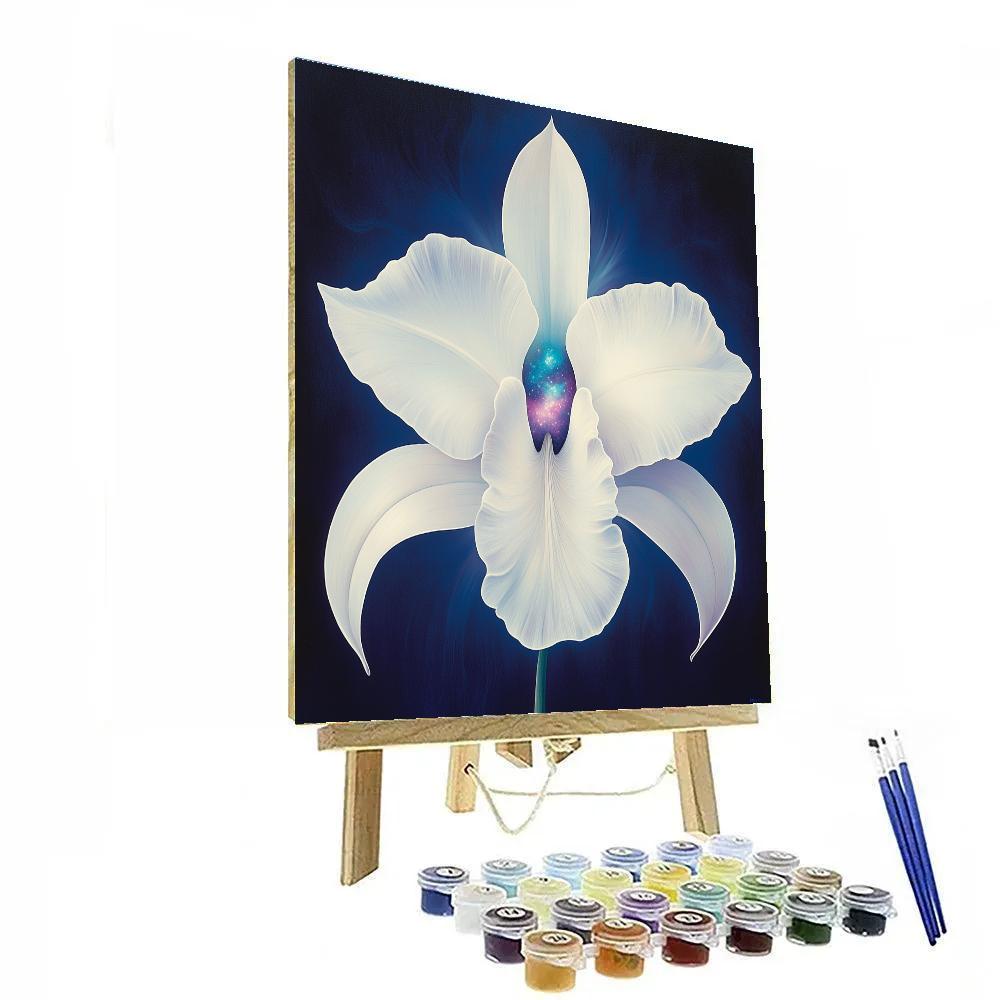 O Keeffe Inspired Orchid Nebula Still Life DIY paint by numbers