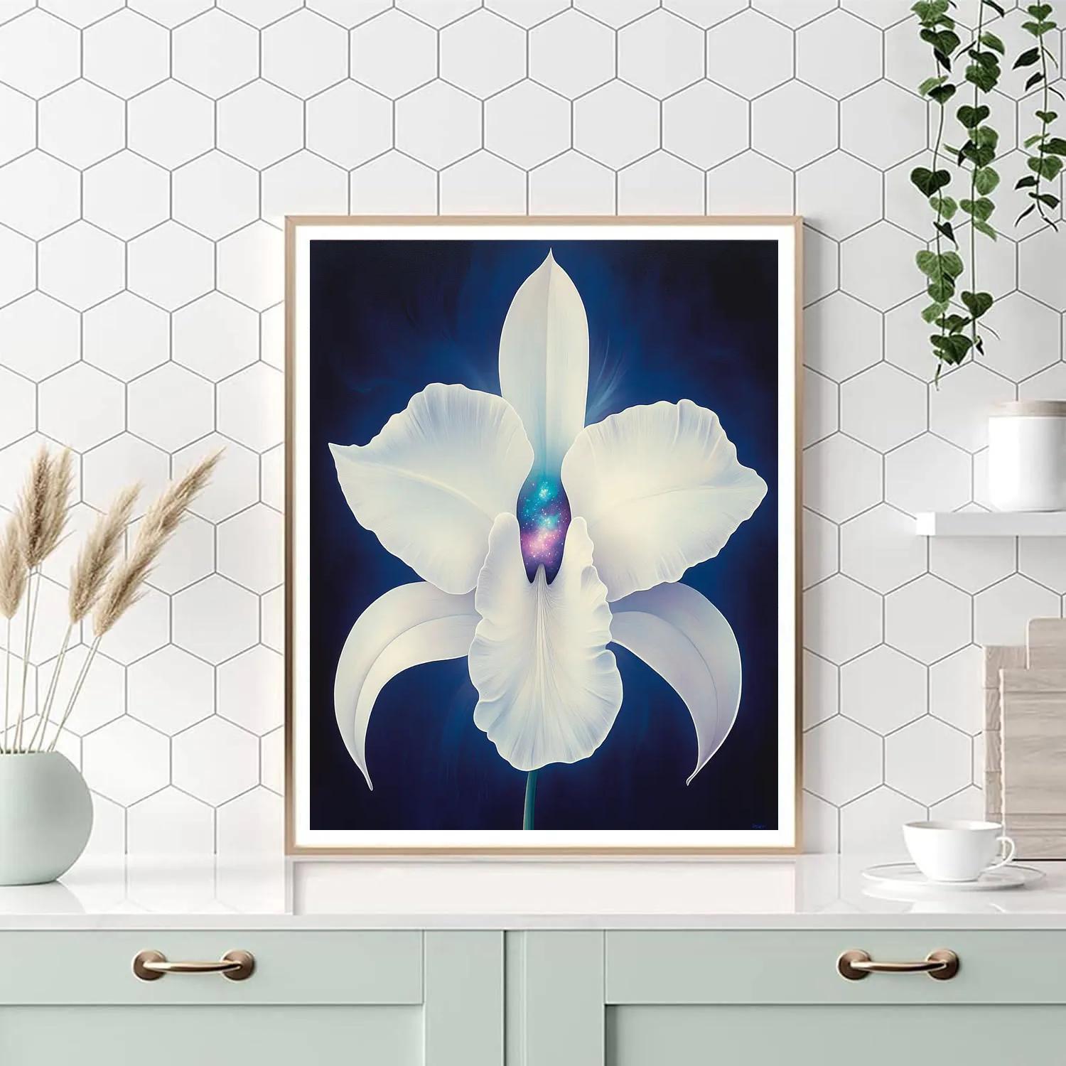 O Keeffe Inspired Orchid Nebula Still Life DIY paint by numbers