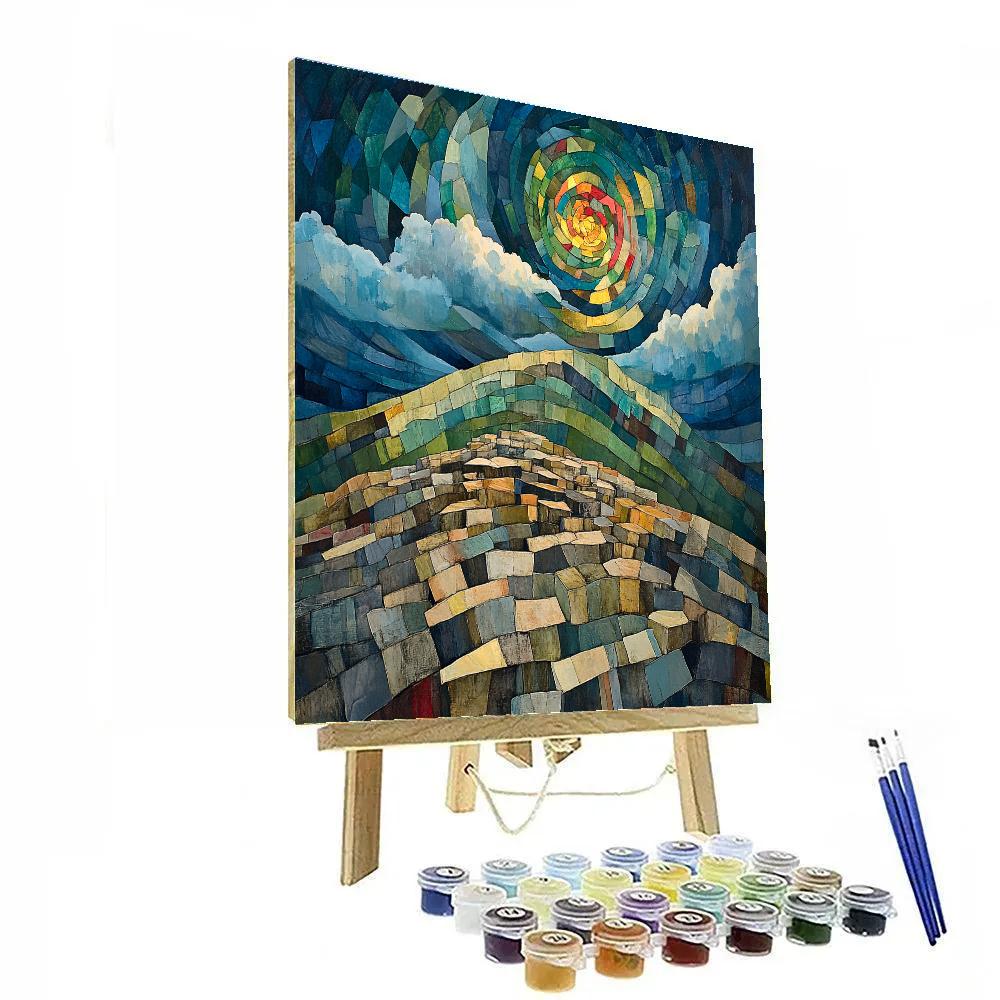 Jean-Paul Riopelle Inspired Verdant Storm Over Granite Ridge DIY paint by numbers