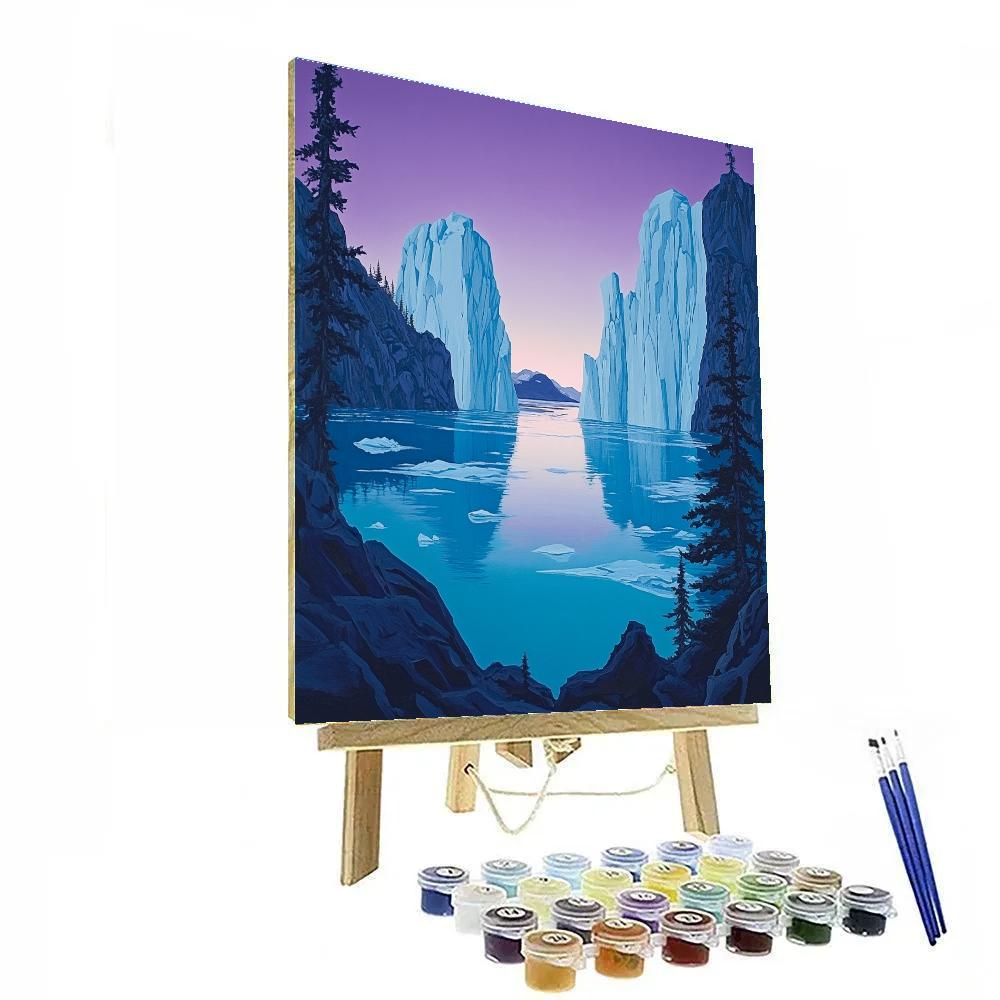 Lawren Harris Inspired Luminous Glacier Bay Number painting