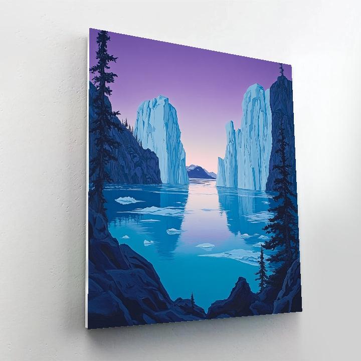Lawren Harris Inspired Luminous Glacier Bay Number painting