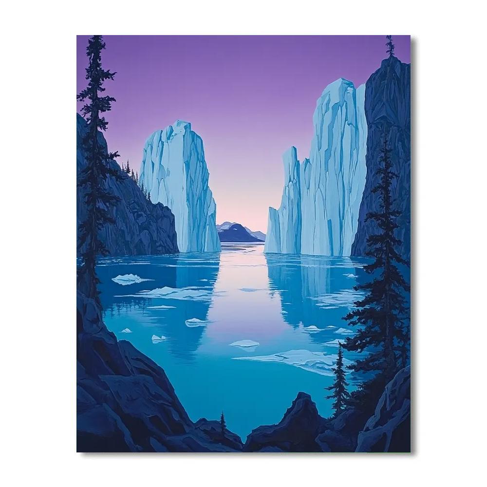 Lawren Harris Inspired Luminous Glacier Bay Number painting