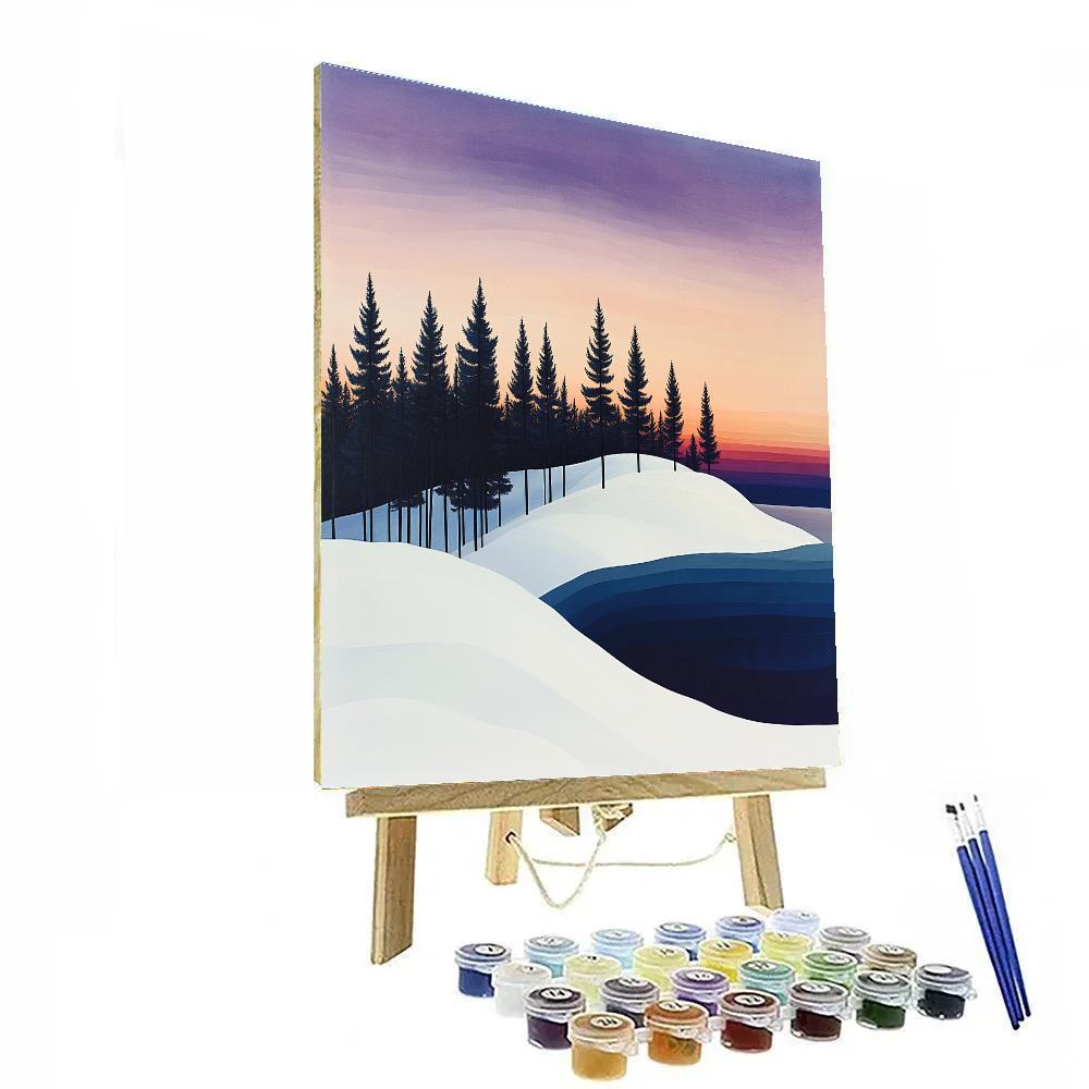 Lawren Harris Inspired Silent Pine Ridge At Dusk paint by numbers