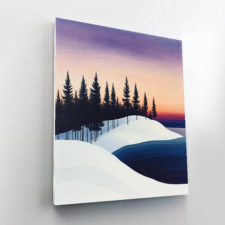 Lawren Harris Inspired Silent Pine Ridge At Dusk paint by numbers