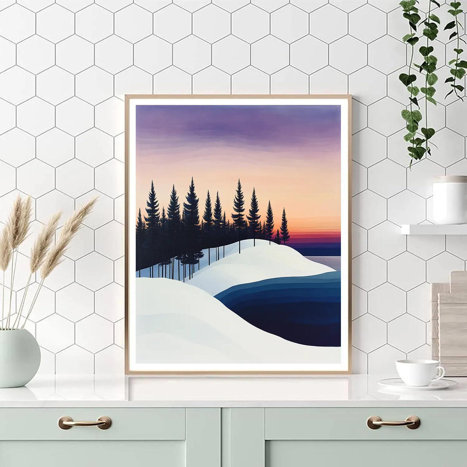 Lawren Harris Inspired Silent Pine Ridge At Dusk paint by numbers