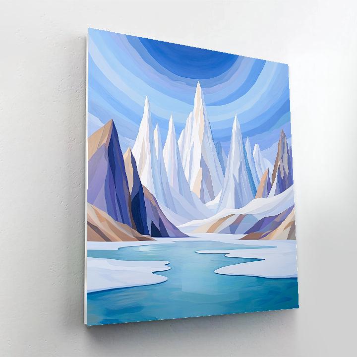 Lawren Harris Inspired Ascending Arctic Peaks Paint by numbers art