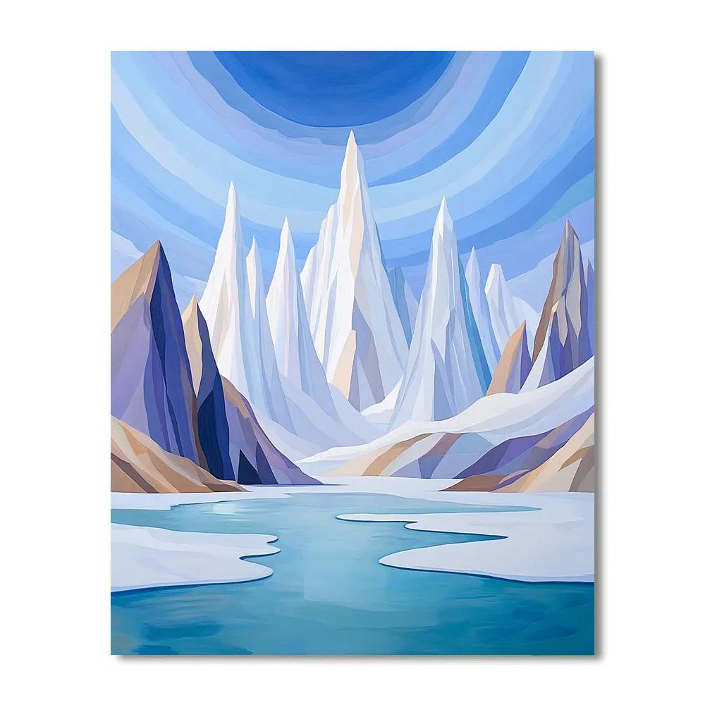 Lawren Harris Inspired Ascending Arctic Peaks Paint by numbers art