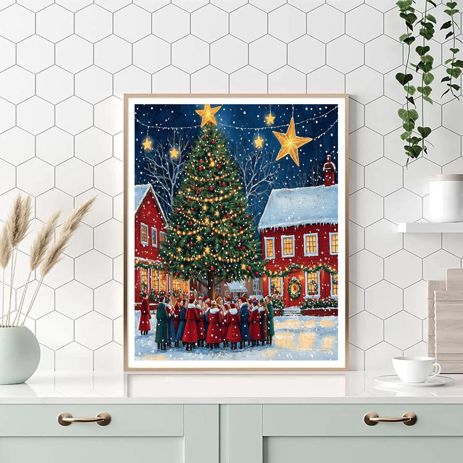Starlit Christmas Eve Choir Numbered painting kits