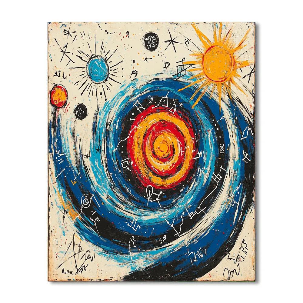 Jean Michel Basquiat Inspired Cosmic Inner Voice paint by numbers