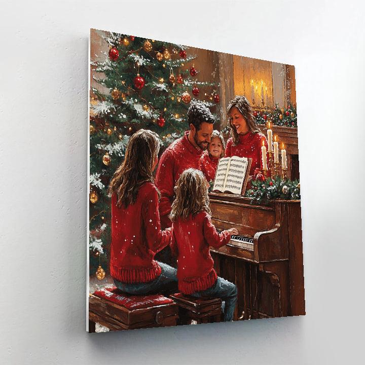 Candlelit Carol Around The Piano Paint by numbers art