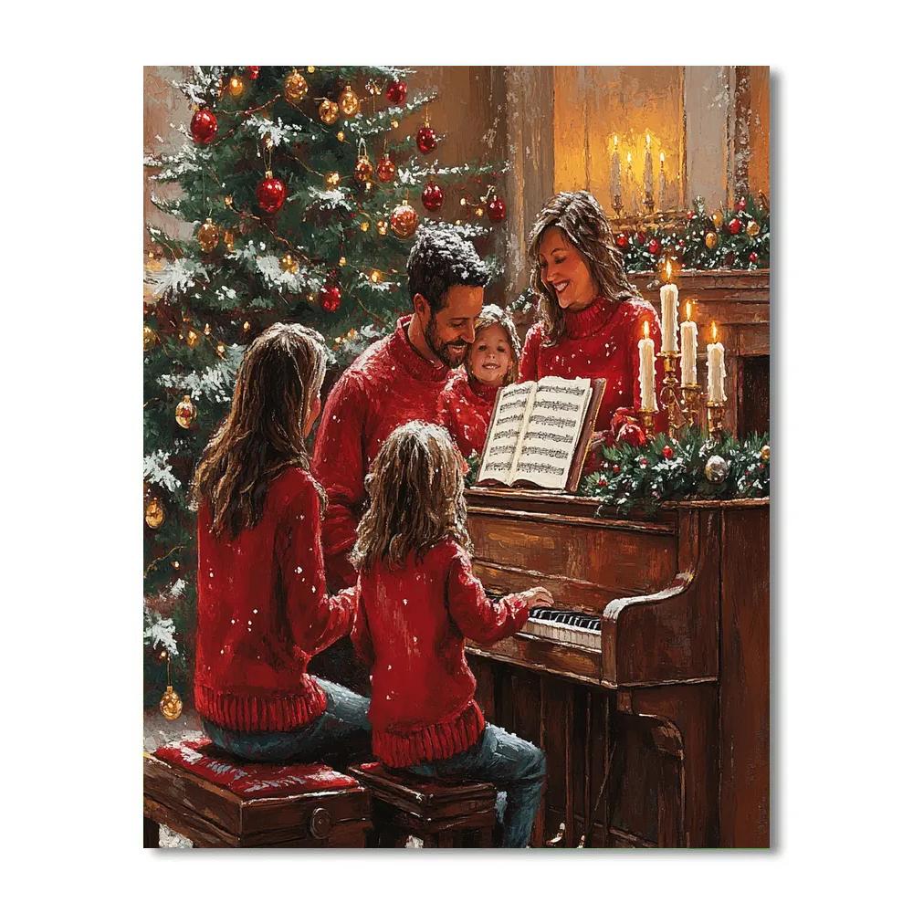 Candlelit Carol Around The Piano Paint by numbers art