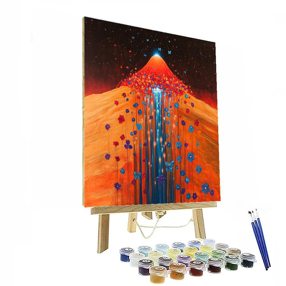 Frida Kahlo Inspired Volcano Of Silent Tears Numbered painting kits
