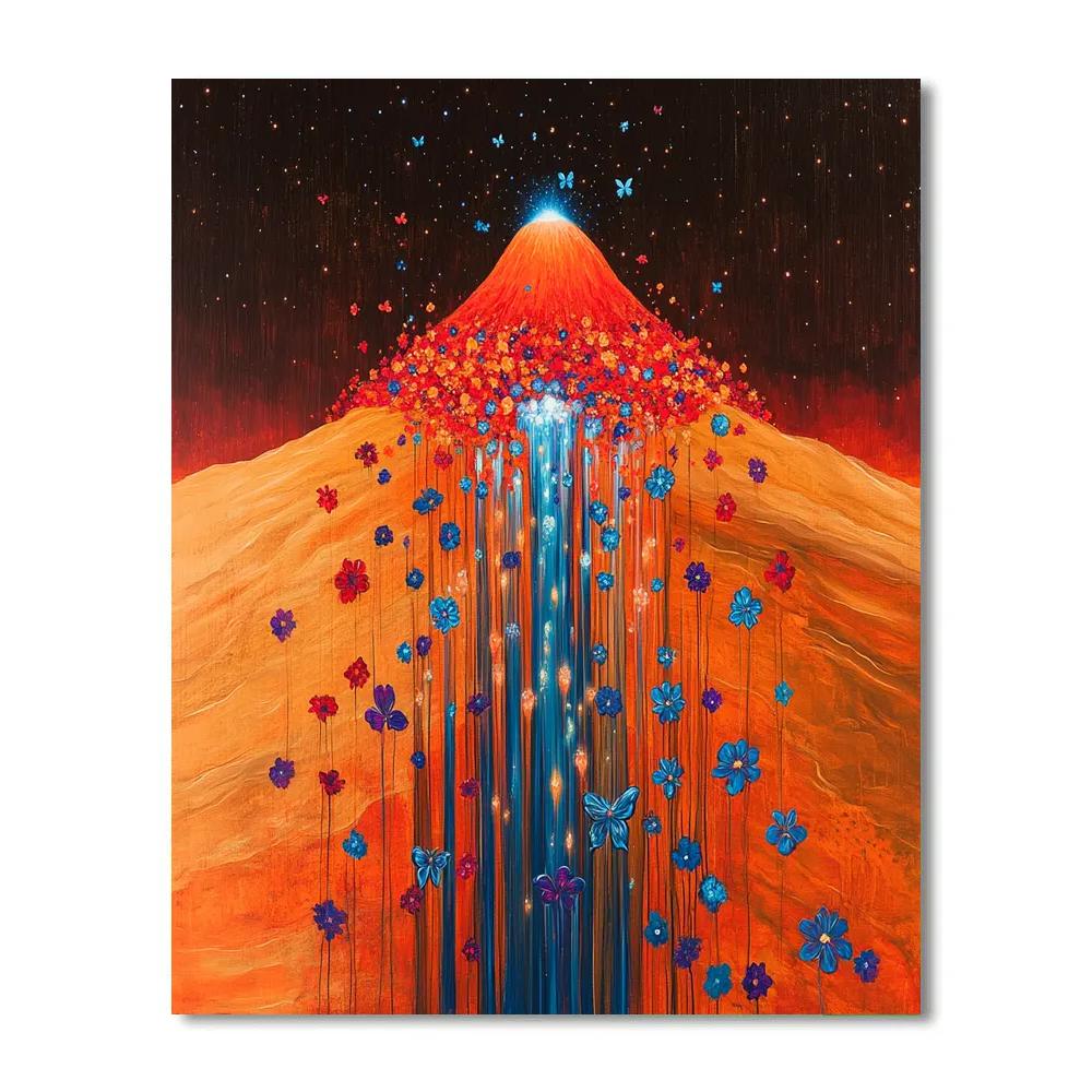 Frida Kahlo Inspired Volcano Of Silent Tears Numbered painting kits