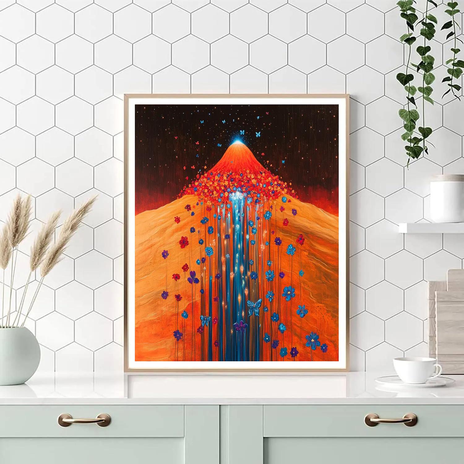 Frida Kahlo Inspired Volcano Of Silent Tears Numbered painting kits