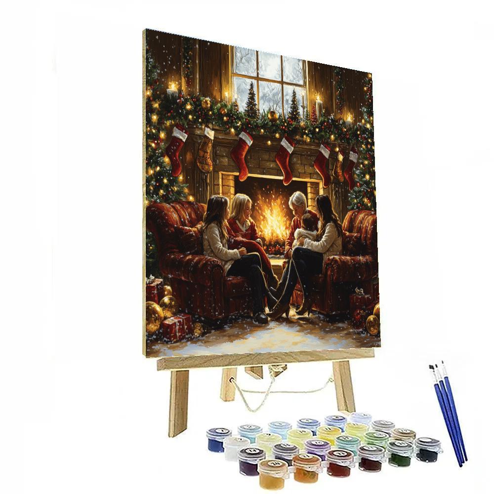 Gathering At The Christmas Hearth paint by numbers