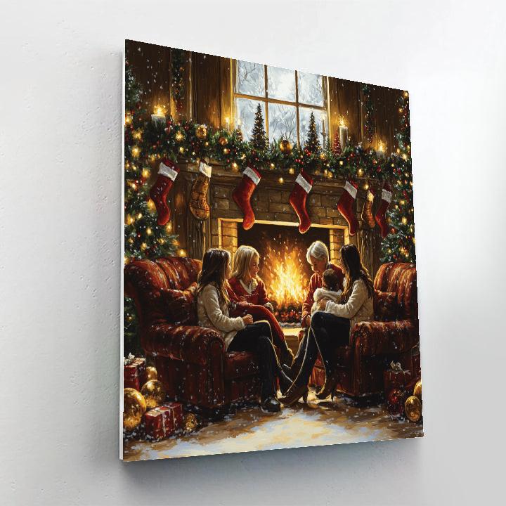 Gathering At The Christmas Hearth paint by numbers