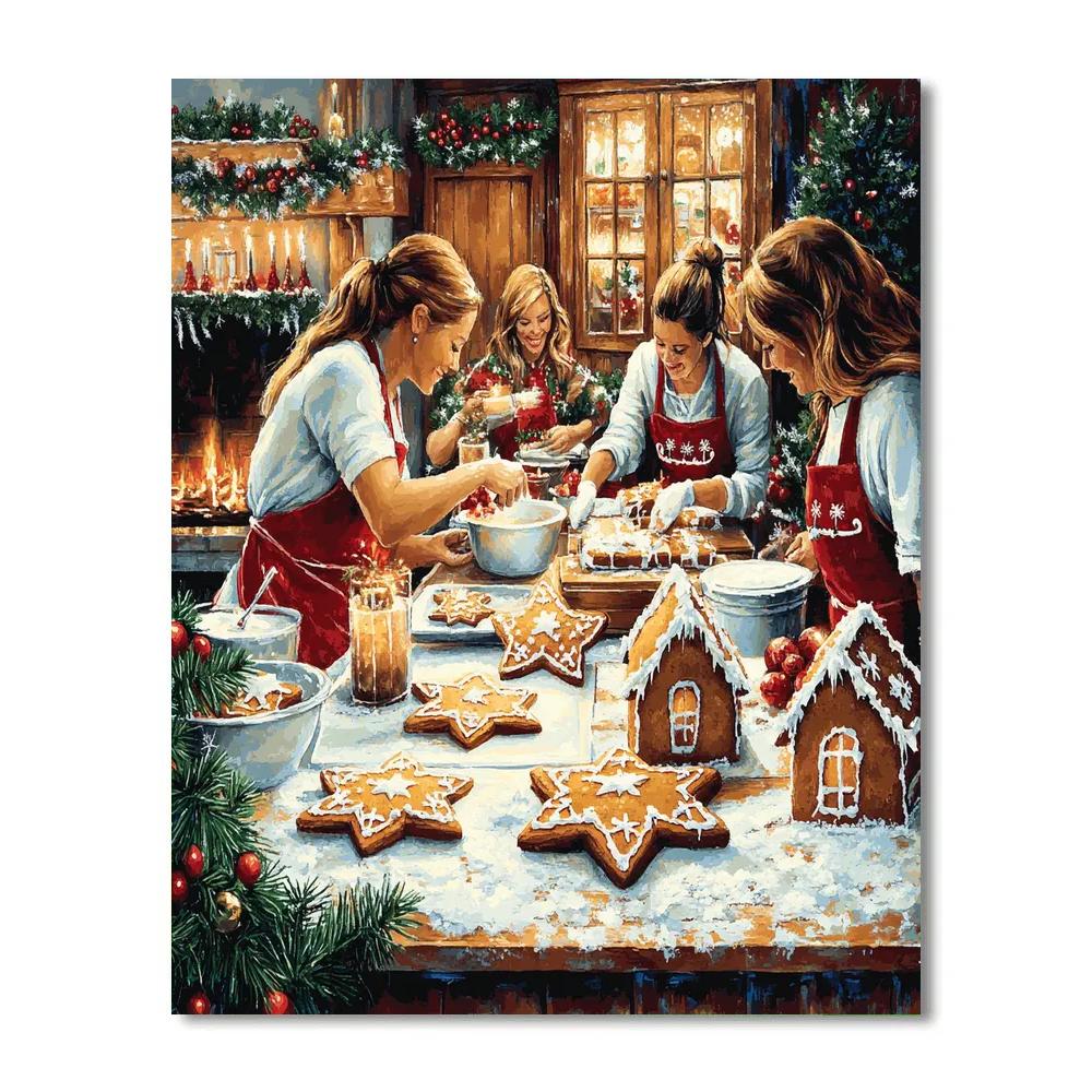 Holiday Baking Together paint by number