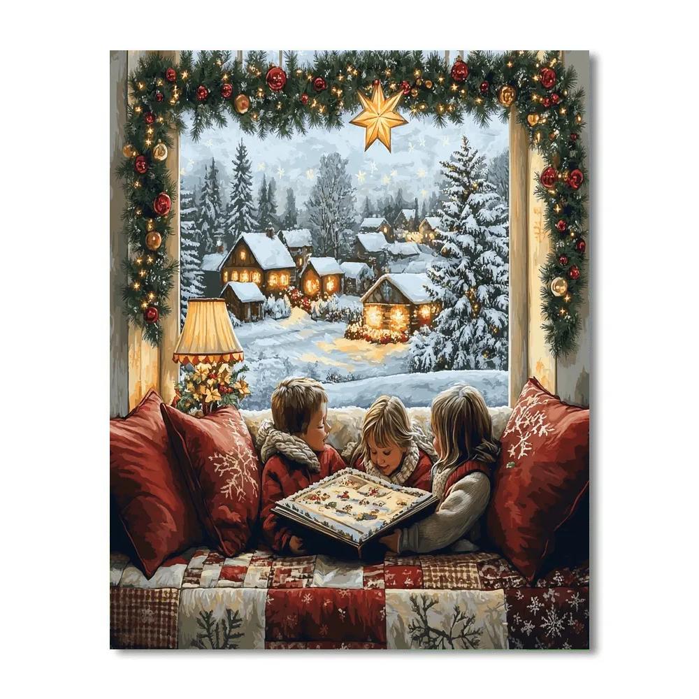 Christmas Story By The Window paint by number