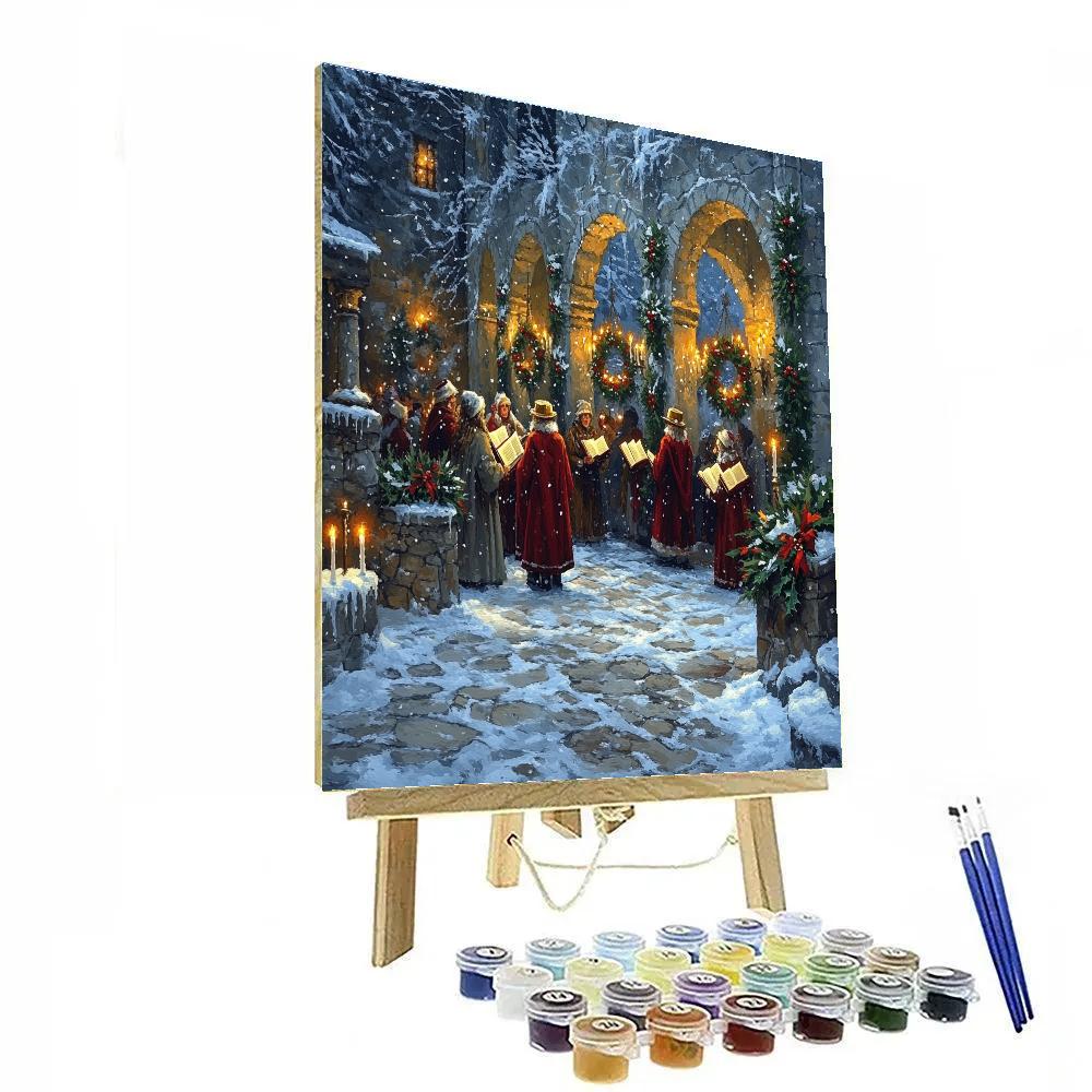 Caroling Through The Courtyard Paint by numbers art