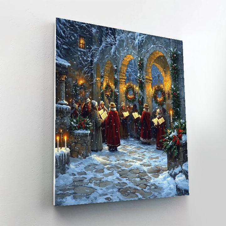 Caroling Through The Courtyard Paint by numbers art