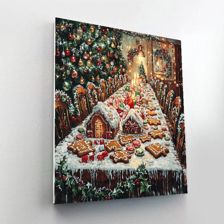 Gingerbread House Decorating Party Paint by numbers art