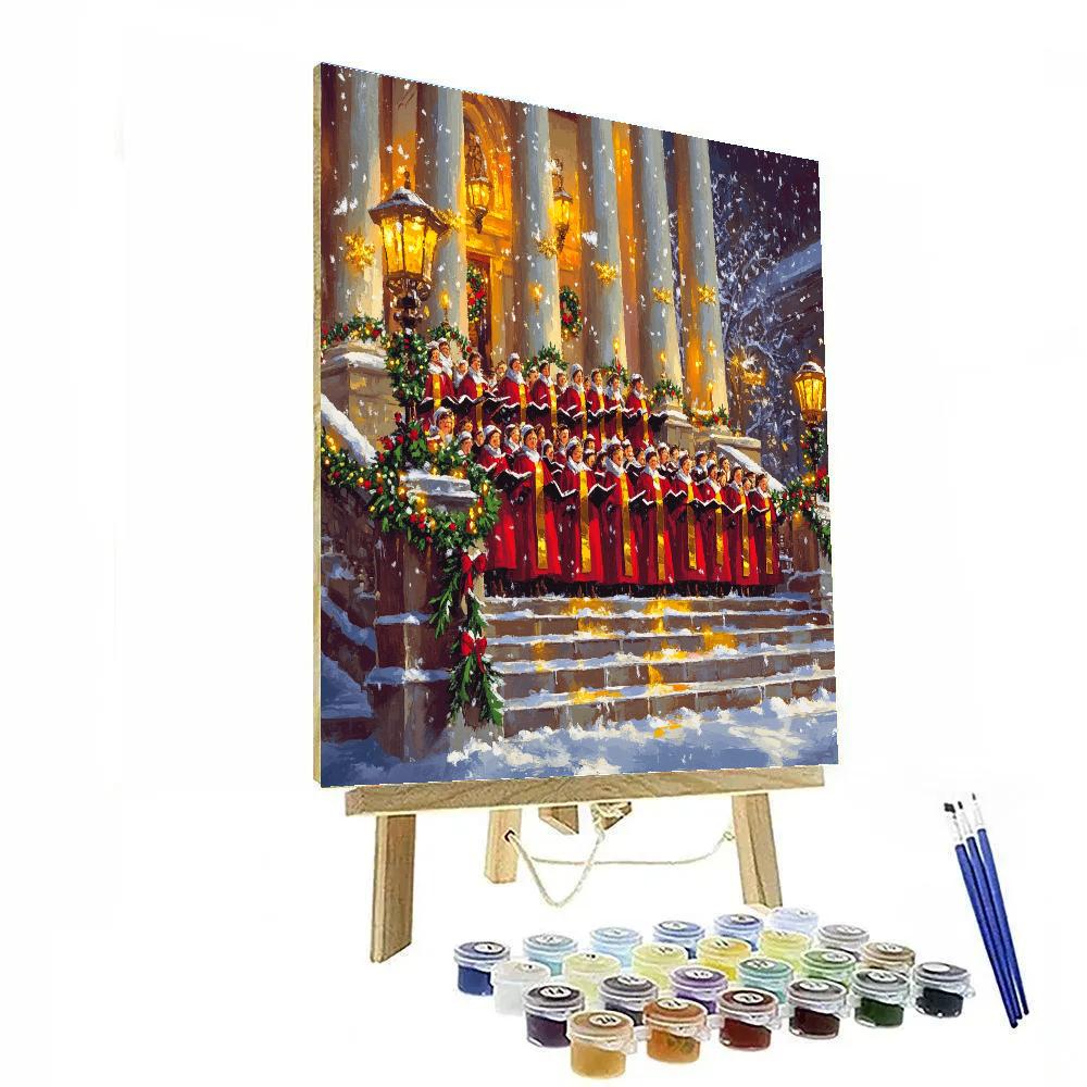 Christmas Choir On The Steps Paint by numbers kits