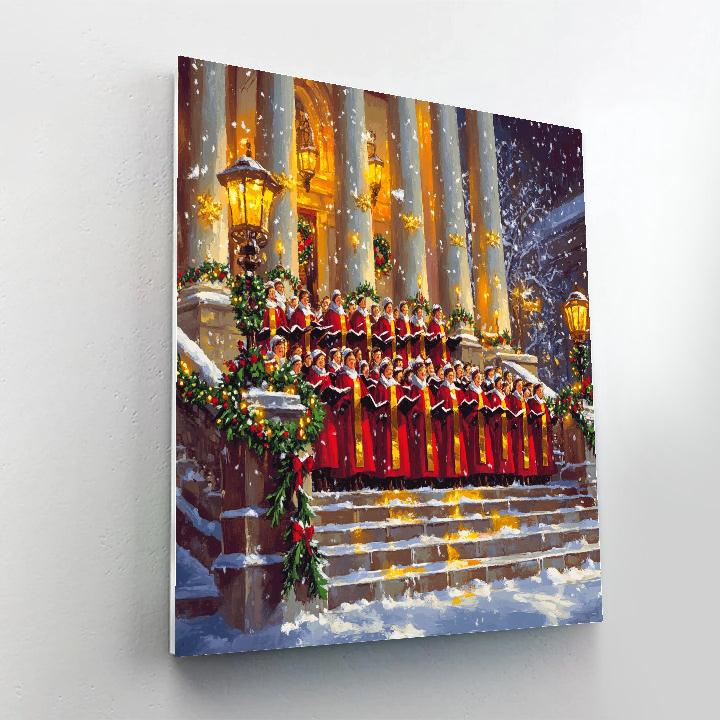 Christmas Choir On The Steps Paint by numbers kits