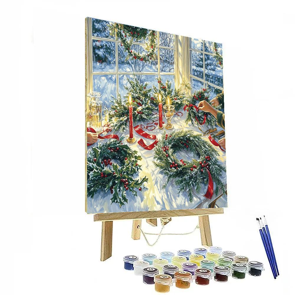 Wreath Making In The Sunroom DIY paint by numbers