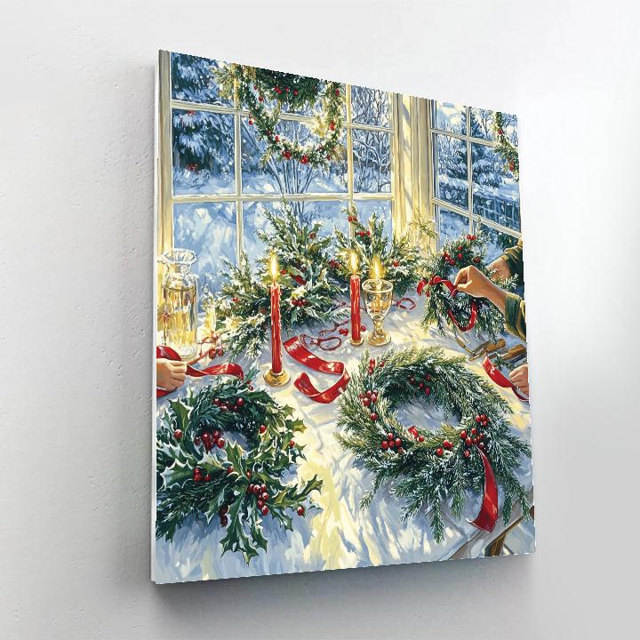 Wreath Making In The Sunroom DIY paint by numbers