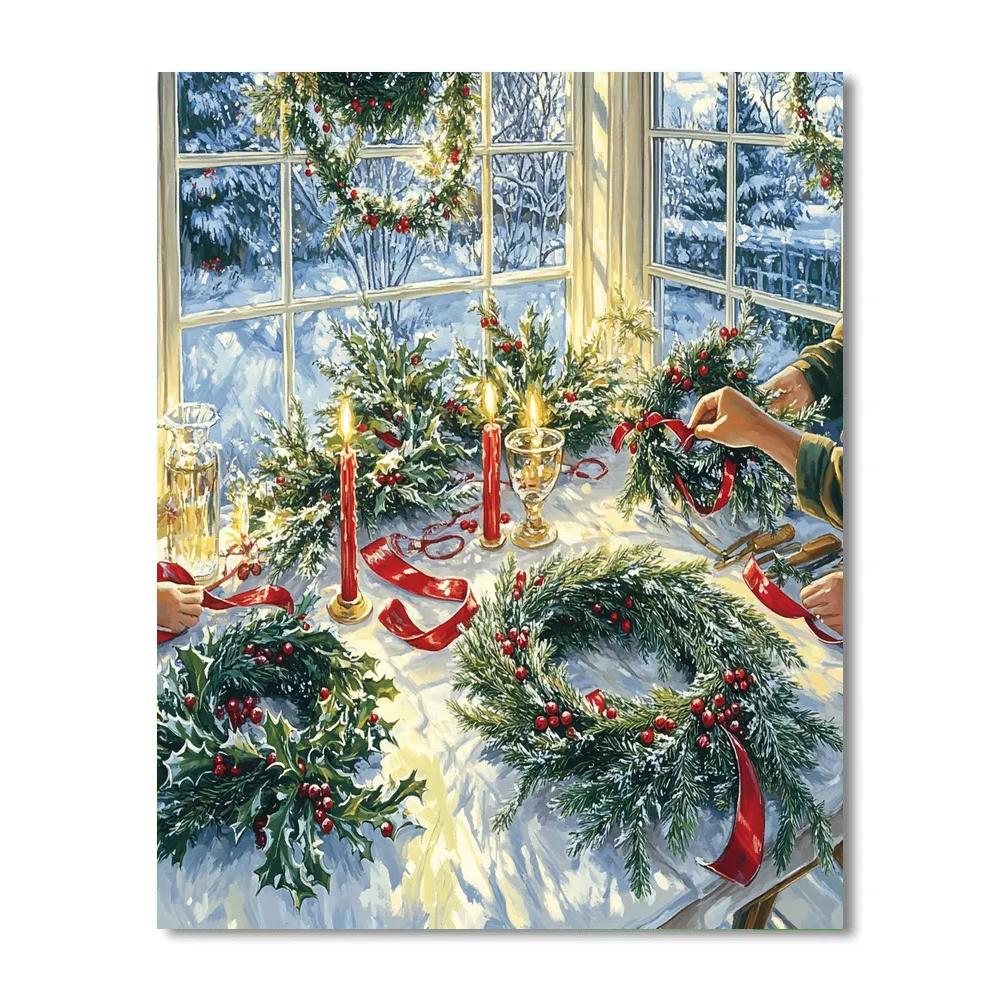 Wreath Making In The Sunroom DIY paint by numbers