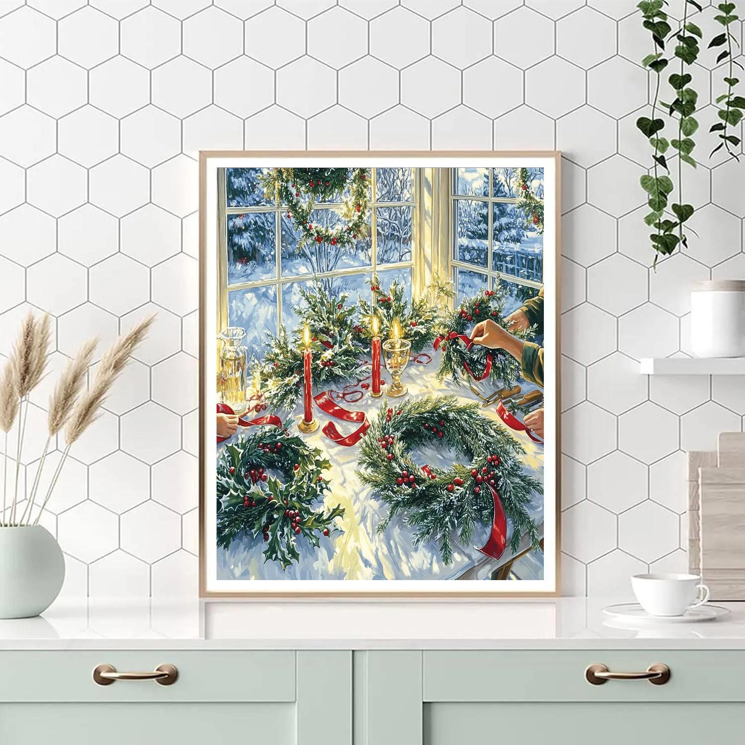 Wreath Making In The Sunroom DIY paint by numbers