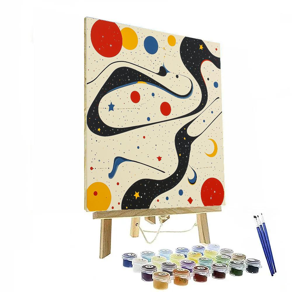 Joan Miró Inspired Dreamscape Of Dancing Lines DIY paint by numbers