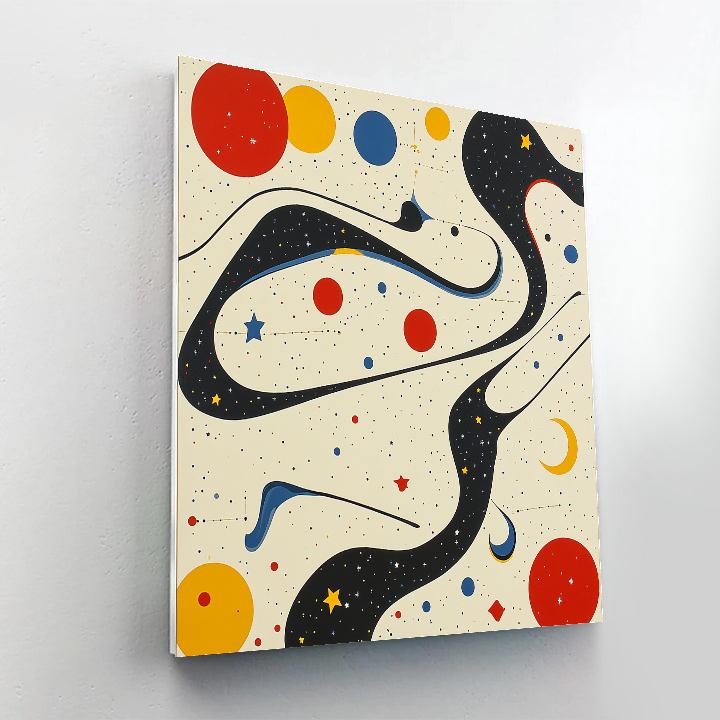 Joan Miró Inspired Dreamscape Of Dancing Lines DIY paint by numbers