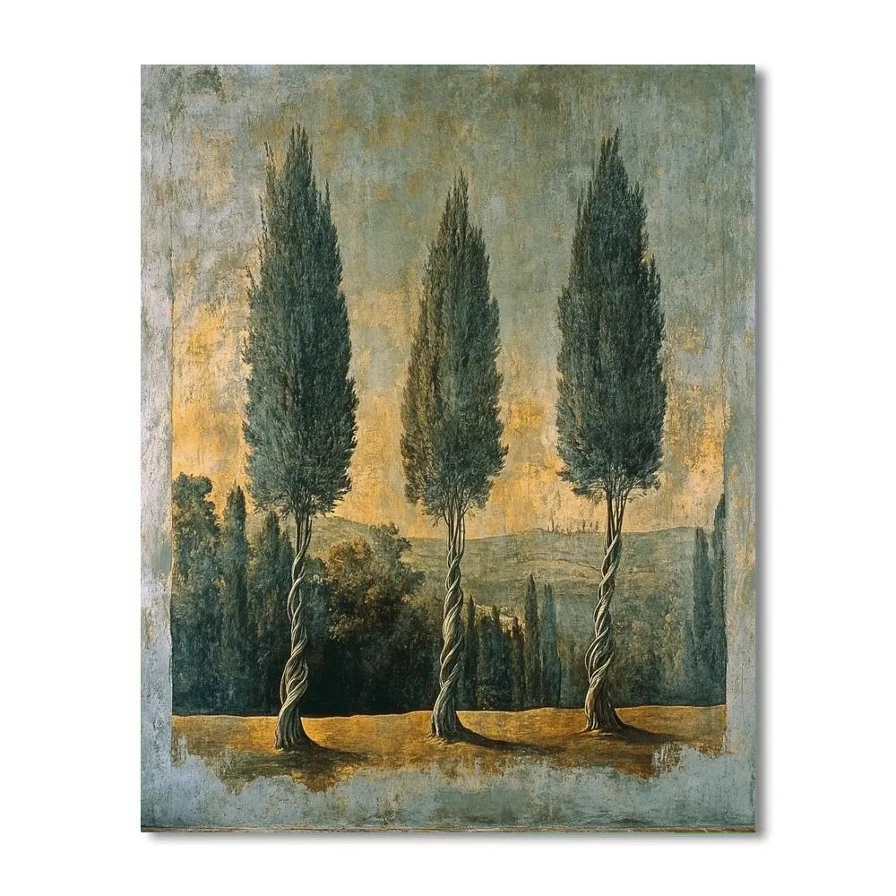 Michelangelo Inspired Nebular Cypress Grove Paint by numbers kits