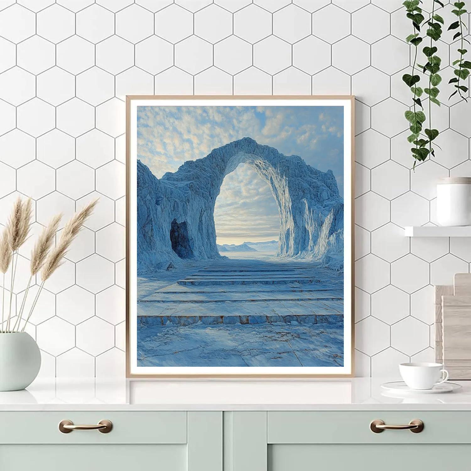Michelangelo Inspired Planetary Glacier Vault paint by numbers