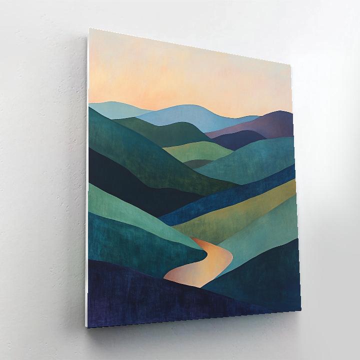 Paul Cézanne Inspired Prism Hills At Dusk paint by number