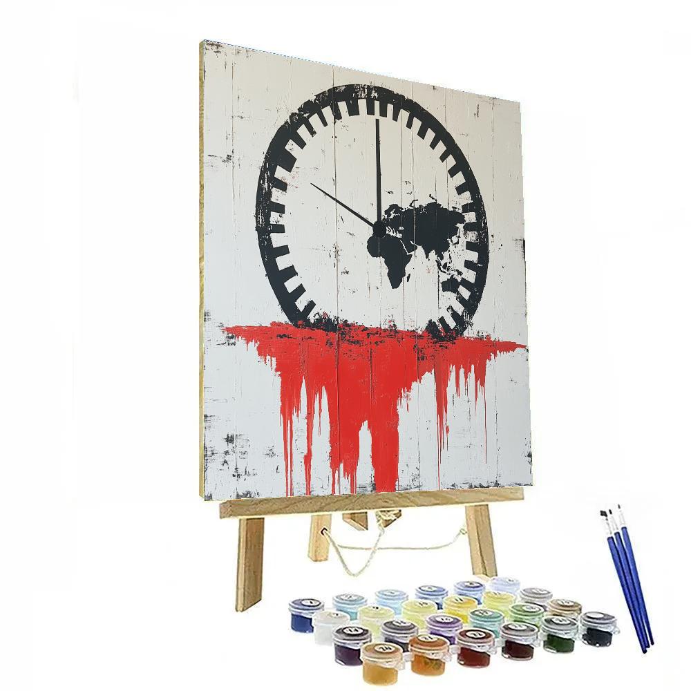 Banksy Inspired Bleeding Climate Clock DIY paint by numbers