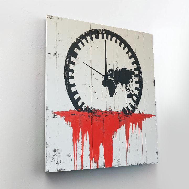 Banksy Inspired Bleeding Climate Clock DIY paint by numbers