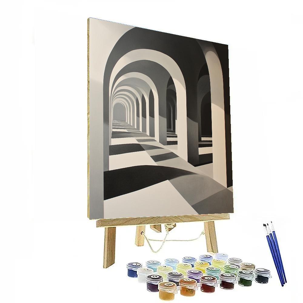 M.C. Escher Inspired Labyrinths Of Vanishing Horizons Number painting