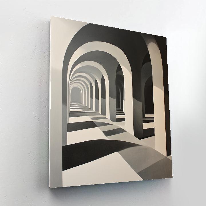 M.C. Escher Inspired Labyrinths Of Vanishing Horizons Number painting